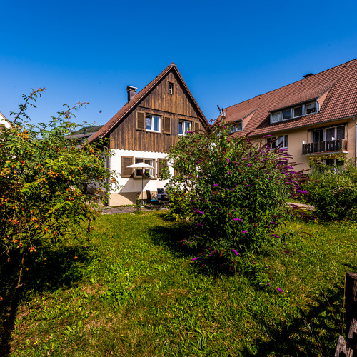 Blick auf das Ferienhaus mit großem Garten - Blick auf das Ferienhaus mit großem Garten -